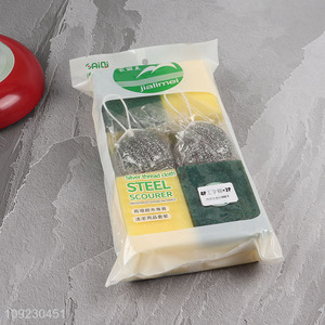 Good Quality 6PCS Kitchen Cleaning Dish Scrubber Sponge Wool Scrubber Set