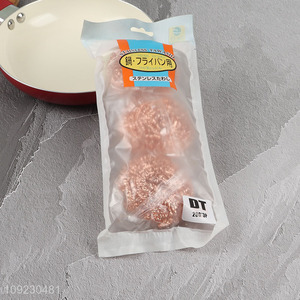 New Product 3PCS Heavy Duty Copper Coated Scrubbers for Kitchen Cleaning