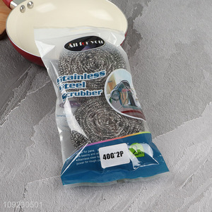 Good Quality 2PCS Stainless Steel Wool Scrubbers Kitchen Dish Scrubbers