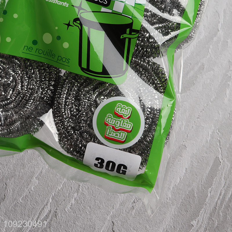 High Quality 4PCS Heavy Duty Copper Coated Scrubbers for Kitchen Cleaning