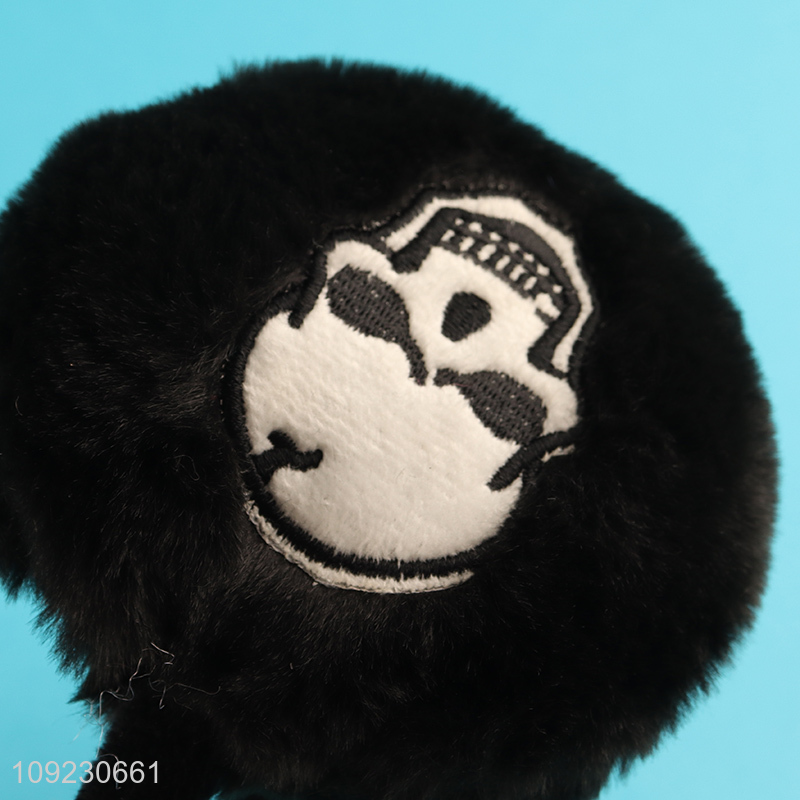 Hot selling winter outdoor black plush polyester earmuffs