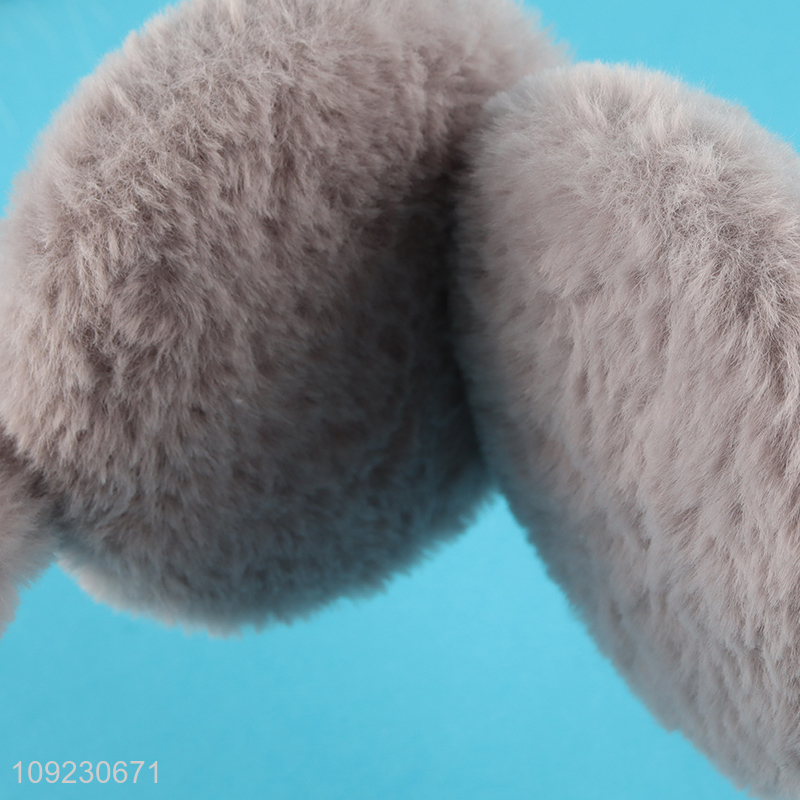 Low price grey cat ear shape winter plush polyester earmuffs