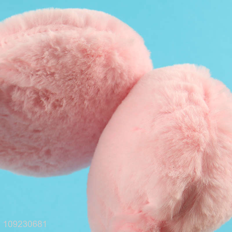 Hot products pink girls winter outdoor plush polyester earmuffs