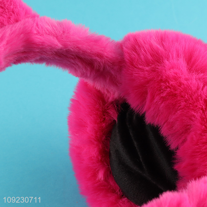 Top quality girls plush polyester earmuffs for winter outdoor