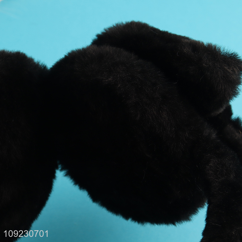 China wholesale cartoon black plush polyester earmuffs for girls