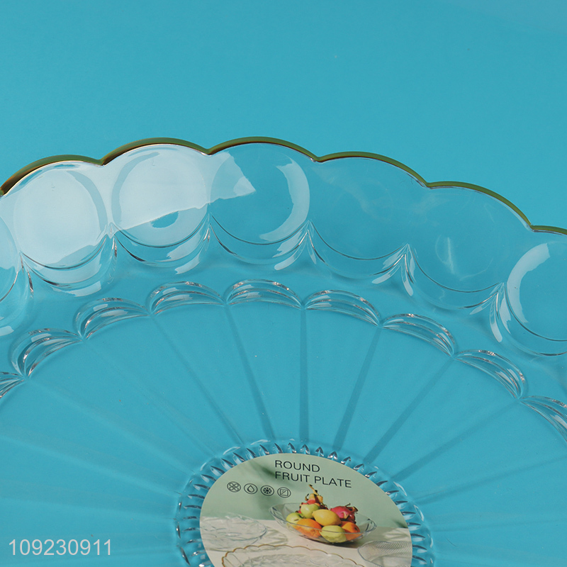 Hot selling tabletop decoration plastic clear fruits plate wholesale