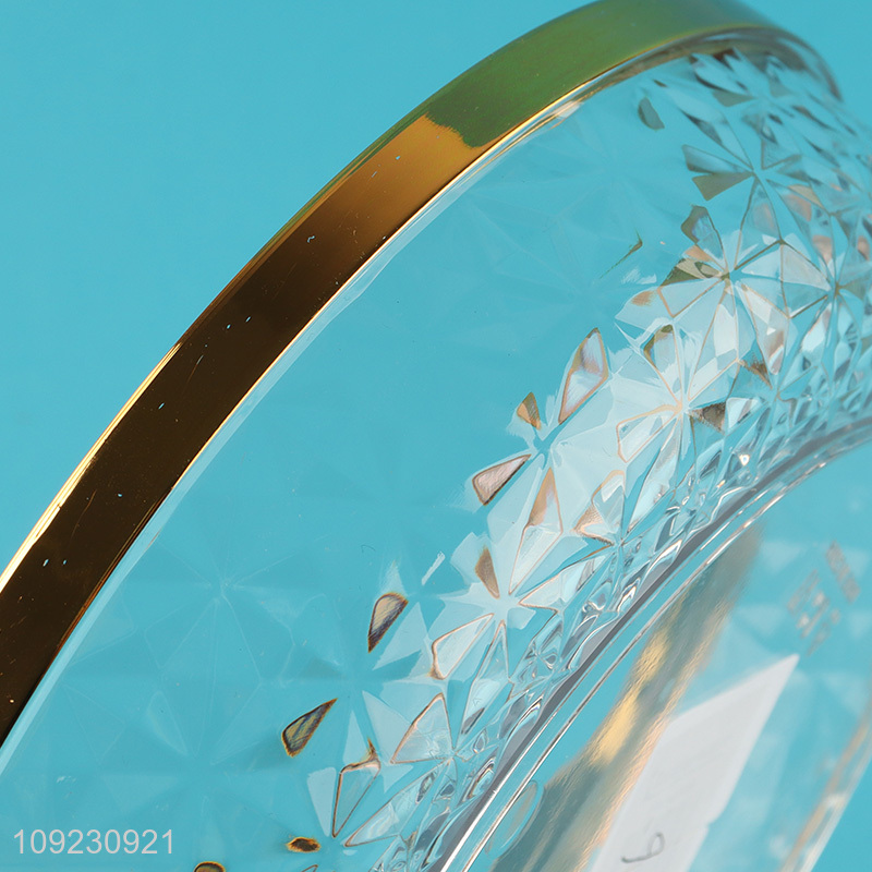 Popular products round home restaurant clear plate fruits plate for sale