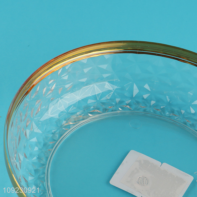 Popular products round home restaurant clear plate fruits plate for sale
