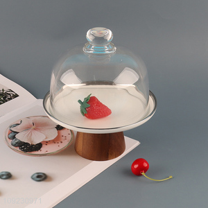 Hot items ceramide fruits plate dessert plate with glass lid