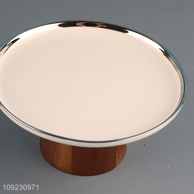 Hot items ceramide fruits plate dessert plate with glass lid
