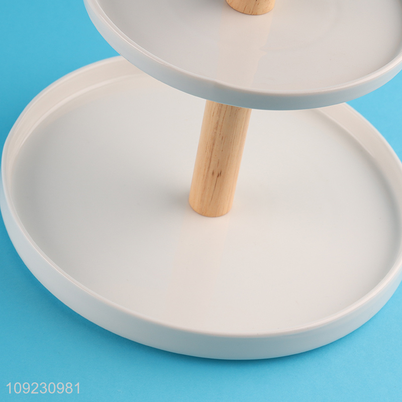 Most popular double layer ceramide fruits plate dessert plate for sale