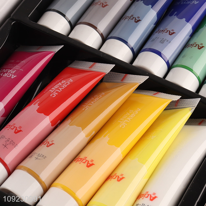 Hot selling 12colors 35ml acrylic paints art supplies set wholesale