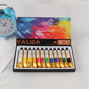 Popular products non-toxic 12colors 12ml acrylic paints for art supplies