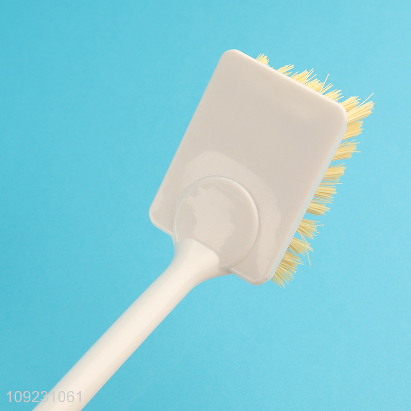 Top selling rectangle pot brush dish brush with long bamboo handle