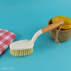 New arrival kitchen cleaning supplies pot brush dish brush with bamboo handle