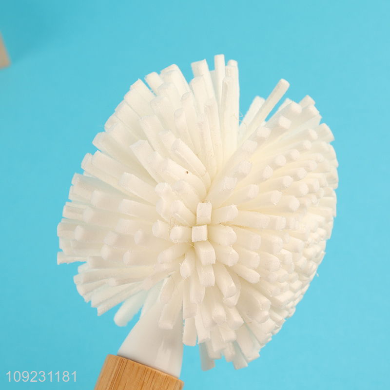 Good quality reusable kitchen eva cup brush bottle brush with bamboo handle