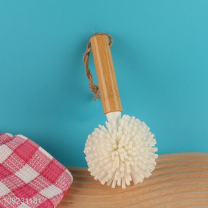Good quality reusable kitchen eva cup brush bottle brush with bamboo handle