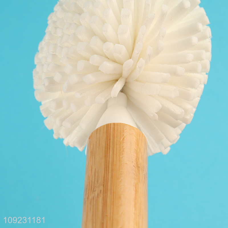 Good quality reusable kitchen eva cup brush bottle brush with bamboo handle