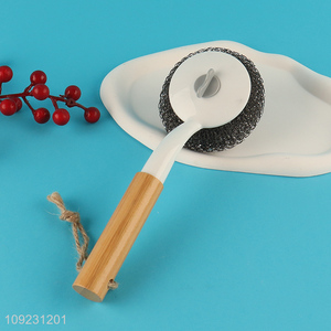 Good price bamboo handle home kitchen pot brush dish brush