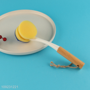 Top sale household kitchen pot brush dish brush with bamboo handle