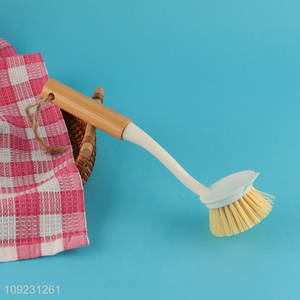 Hot items long bamboo handle home kitchen pot brush dish brush