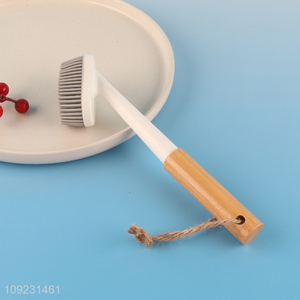 Low price food grade silicone bottle brush cup brush with bamboo handle