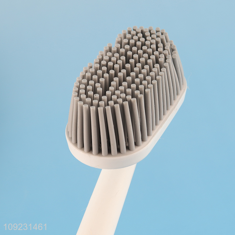 Low price food grade silicone bottle brush cup brush with bamboo handle