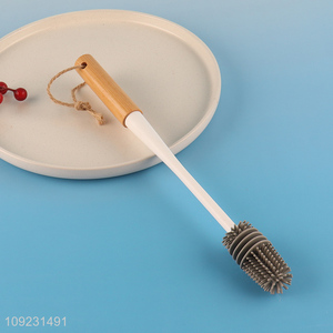 New product long handle food grade silicone bottle brush cup brush for sale
