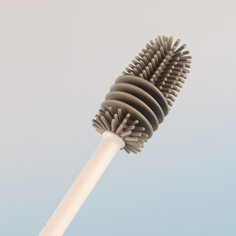 New product long handle food grade silicone bottle brush cup brush for sale