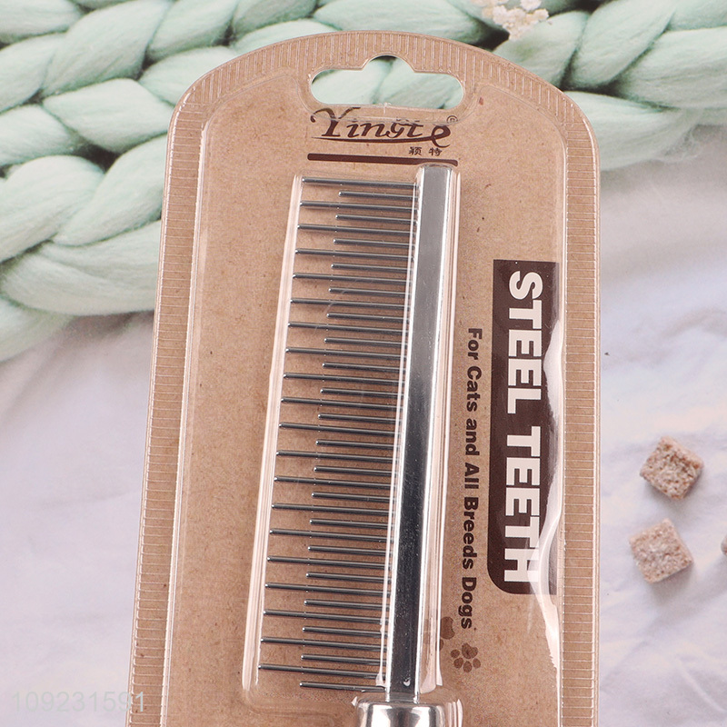 Hot Selling Dog Cat Comb Pet Grooming Brush with Wooden Handle