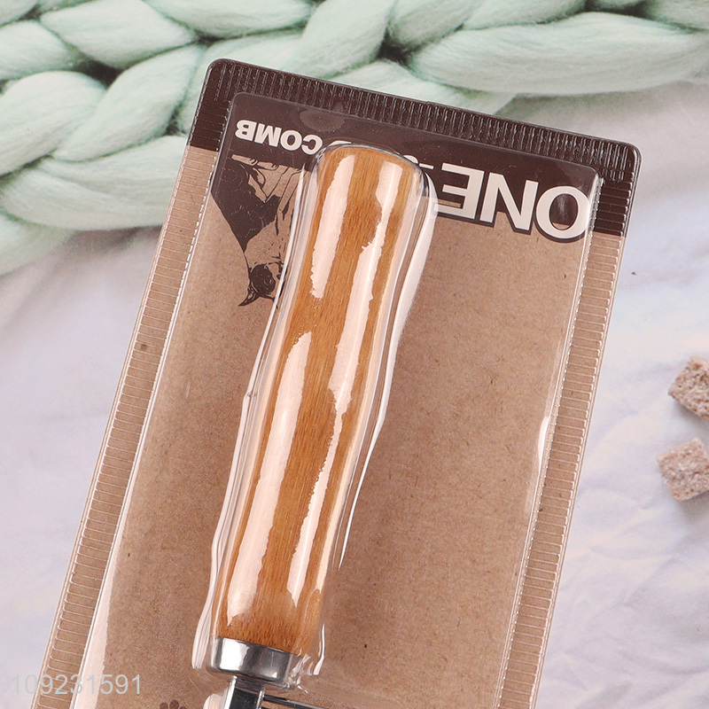 Hot Selling Dog Cat Comb Pet Grooming Brush with Wooden Handle