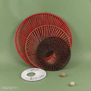 Wholesale Round Hand-Woven Wall Hanging Ornaments for Bedroom Living Room Decor
