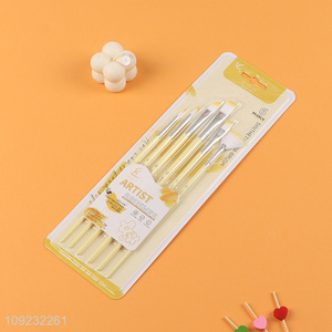 Factory Price 6PCS Plastic Handle Paintbrush Acrylic Paint Brush Set