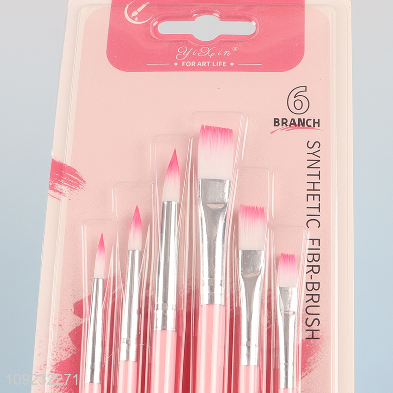 China Imports 6PCS Paint Brush Set for Acrylic Painting Oil Watercolor