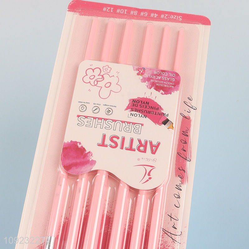 China Imports 6PCS Paint Brush Set for Acrylic Painting Oil Watercolor