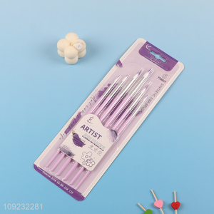 Factory Supply 6PCS Nylon Bristle Paintbrushes Artist Paint Brushes Set