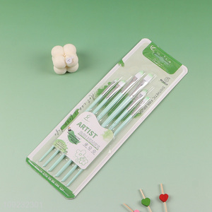 Good Quality 6PCS Plastic Handle Paintbrush Acrylic Paint Brush Set