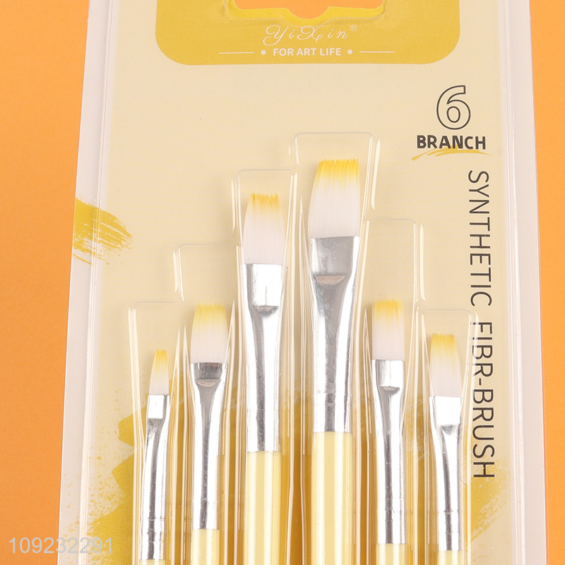 Online Wholesale 6PCS Nylon Bristle Art Paint Brushes for Kids Beginners