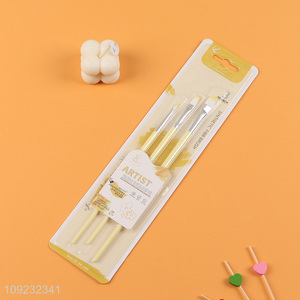 New Product 3PCS Plastic Handle Paintbrush Acrylic Paint Brush Set