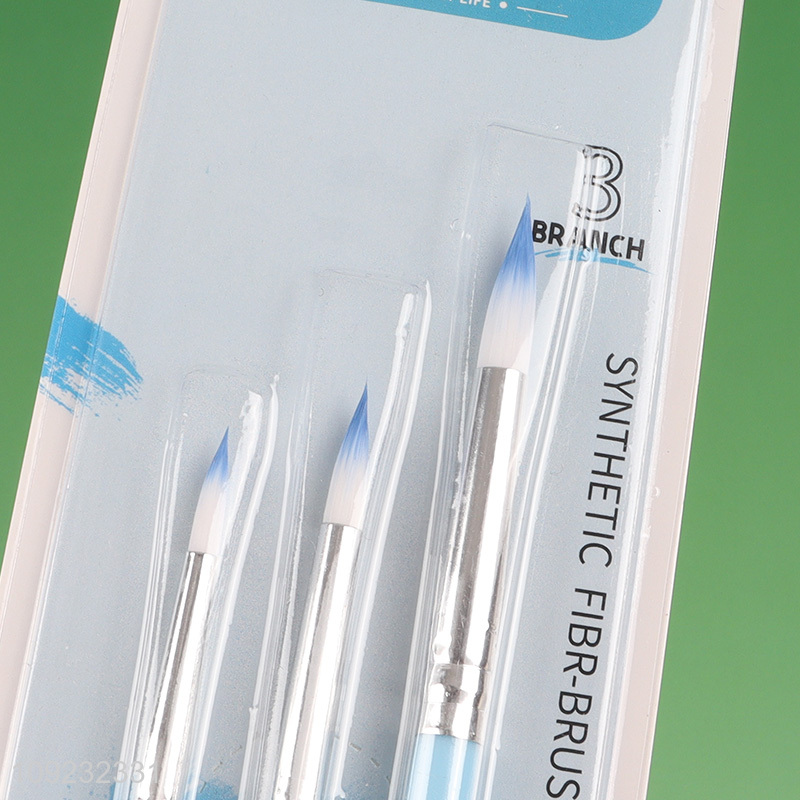 High Quality 3PCS Nylon Bristle Art Paint Brushes for Kids Beginners