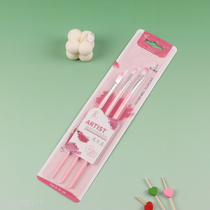 Factory Supply 3PCS Nylon Bristle Art Paint Brushes for Kids Beginners
