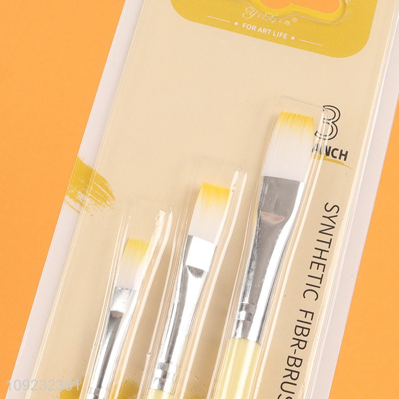 China Imports 3PCS Nylon Bristle Paintbrushes Artist Paint Brushes Set
