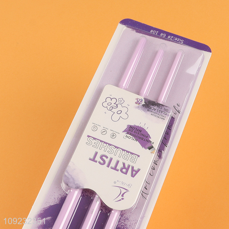 Factory Price 3PCS Paint Brush Set for Acrylic Painting Oil Watercolor