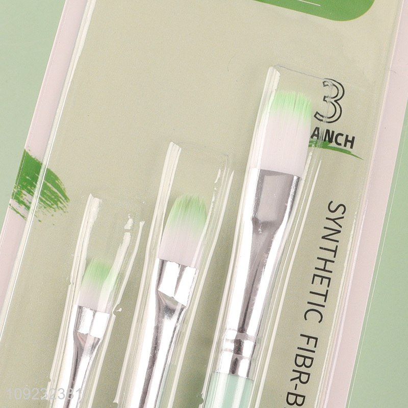 Online Wholesale 3PCS Plastic Handle Paintbrush Acrylic Paint Brush Set