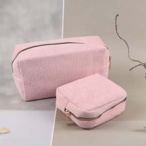 New Product Corduroy Makeup Pouch Cosmetic Bag Travel Toiletry Pouch