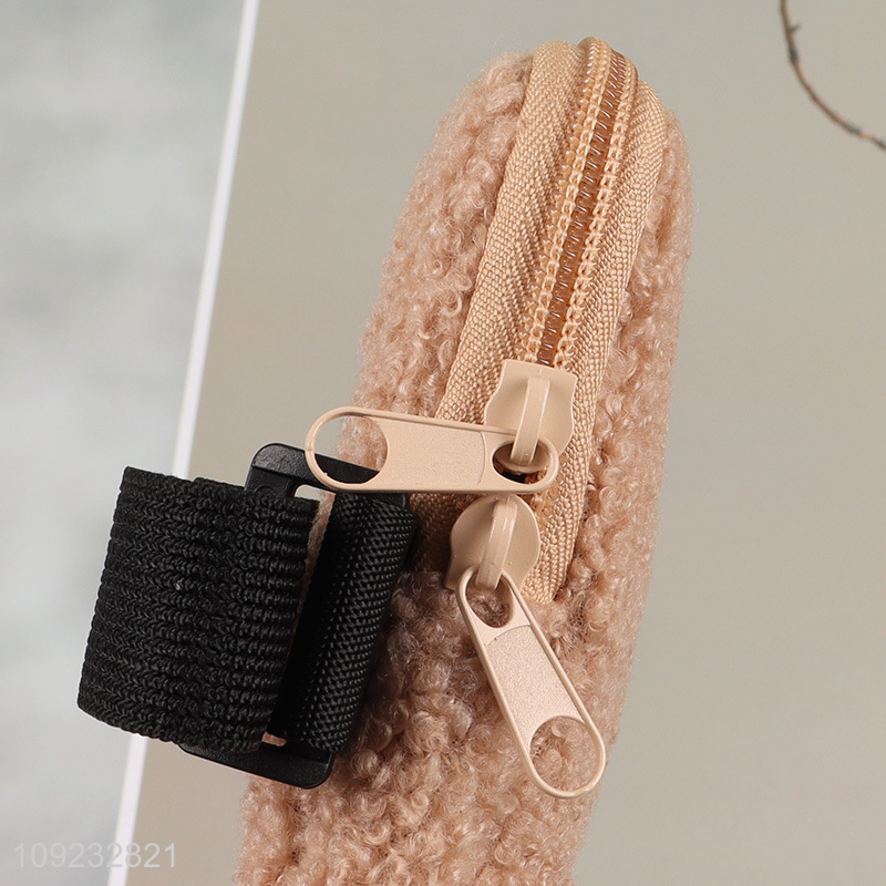 Wholesale Berber Fleece Makeup Pouch Travel Toiletry Bag Cosmetic Bag