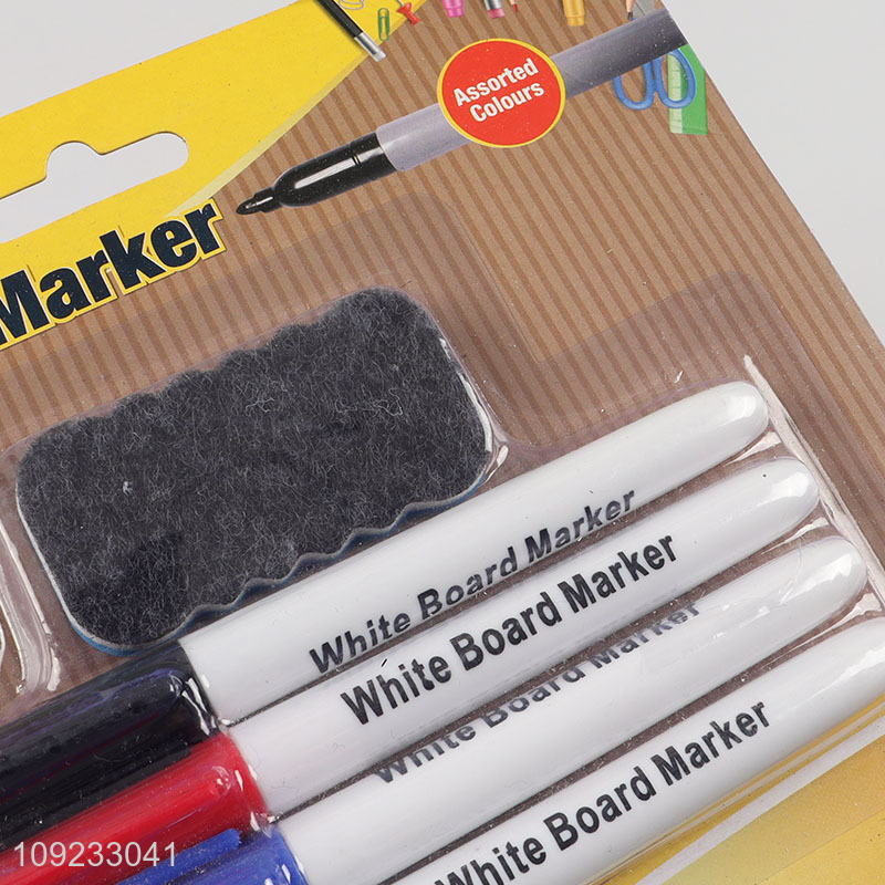 Good Quality 4+1 Whiteboard Markers and Eraser Set Office School Supplies