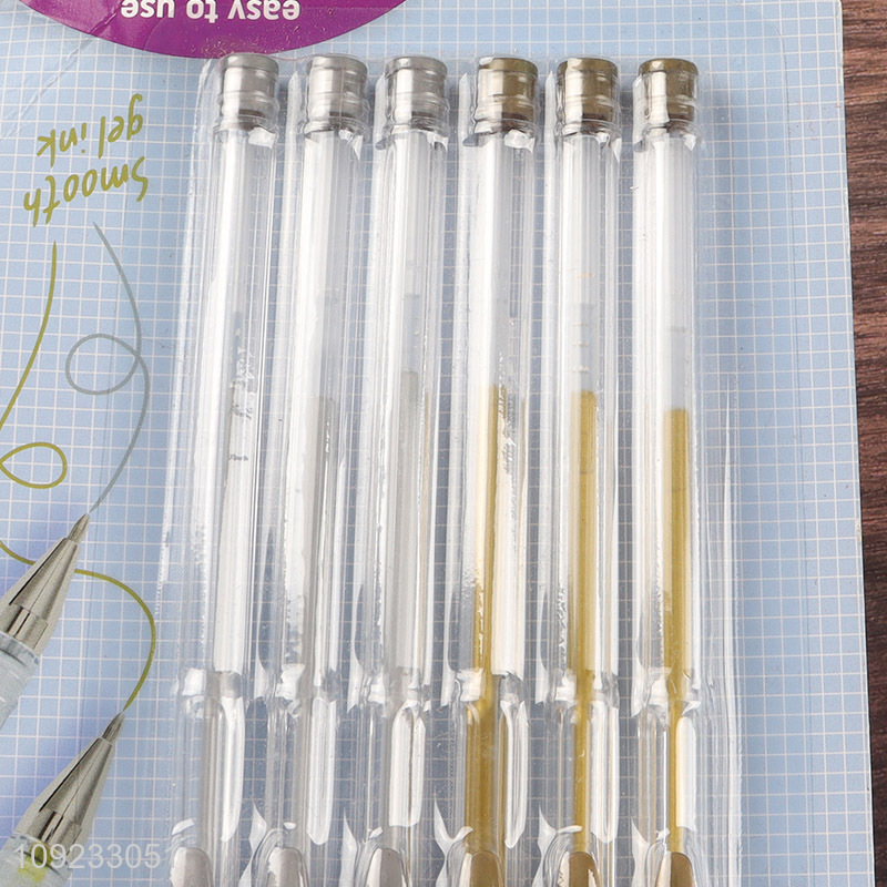 Online Wholesale 6 Packs Metallic Gel Ink Pens for Adult Coloring Book