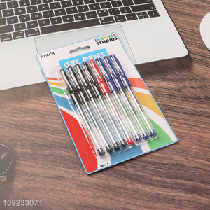 Good Quality 8 Packs Student Gel Ink Pens with Black/Red/Blue Ink