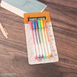 Hot Selling 6 Packs Colored Gel Ink Pens for Writing Coloring Journaling